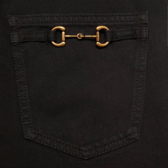 GUCCI JEANS PANTS Tapered CARGO MONOGRAM GG LOGO Horsebit Black Mens Size 30 - Picture 10 of 10